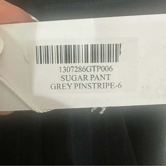 Reformation Sugar Pant Grey Pinstripe Pleated - Picture 6 of 8